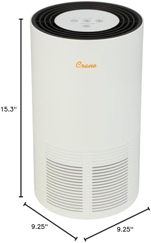 Crane Air Purifier with True HEPA Filter, UV Light, 300 Sq Feet Coverage, Timer Function, Sleep Mode, Washable Particle Filter, EE-5068 - Image 2