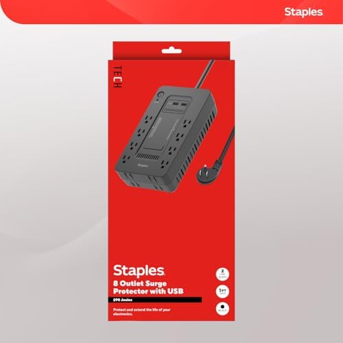 Staples TECH 650VA UPS Battery Backup, 8 Outlets, Surge Protection, Black - Image 7