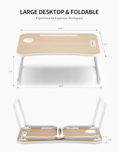 ZEAPTAC Foldable Lap Desk, Bed Desk, Bed Table & Laptop Stand w/Cup Holder - Image 6