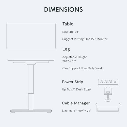 FLEXISPOT EN2 40"x24" Standing Desk with Power Strip Bundle, Maple - Image 6