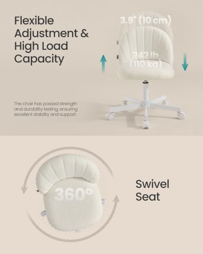 SONGMICS Office Chair, Swivel Makeup Vanity Desk Chair - Image 7