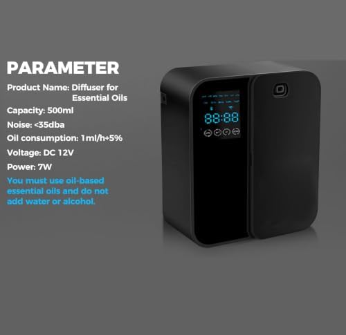 Waterless Scent Diffuser, WiFi Bluetooth App Controlled Fragrance Machine with LED Display, Timer, Adjustable Output for Home, Office, Hotel Lobby and Reception(Black) - Image 7