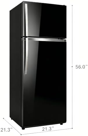 7.5 Cu.Ft Compact Refrigerator, Midnight Black Double Door Mini Fridge, Upper Freezer & Lower Fresh Food Zone, Liquid Silver Metal Handle, Quiet Energy Saving Small Fridge, Small Footprint - Image 5