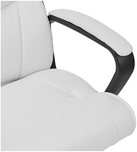Amazon Basics Office Task Chair with Adjustable Height, 360° Swivel, Padded Armrests, Mid-Back, 275 Pound Capacity, BIFMA Certified, 24.2"D x 24"W x 38.6"H, White Faux Leather - Image 6