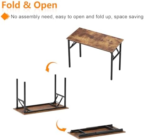 Need Office Computer Desk 62 Inch Sturdy Folding Laptop Table Retro - Image 6