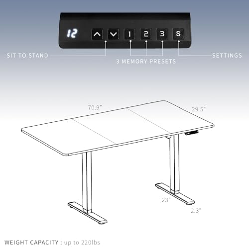 VIVO Black 71 x 30 in Standing Desk, DESK-KIT-E2W7B - Image 6