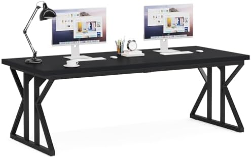 Tribesigns 78.7-Inch Executive Desk, Large Computer Office Desk Workstation, Modern Simple Style Laptop Desk Study Writing Table Business Furniture for Home Office (Black, 78.7 Inch) - Image 7
