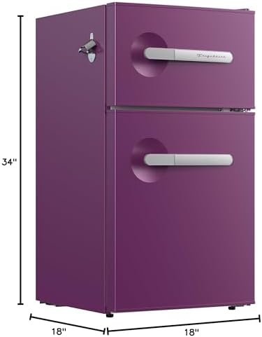 Frigidaire, 3.1 Cu. Ft. 2 Door Retro Series Compact Refrigerator, Built-In Side Bottle Opener, Purple - Image 6