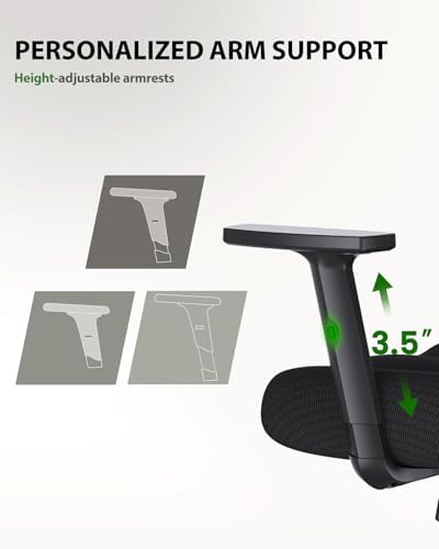 Marsail Ergonomic Office Chair Ergonomic Gaming Chair with Lumbar Support, 2D Headrest, Adjustable Armrests, Contoured Seat Cushion, Computer Desk Chair with Wheels for Home and Office, Pack of 3 - Image 7