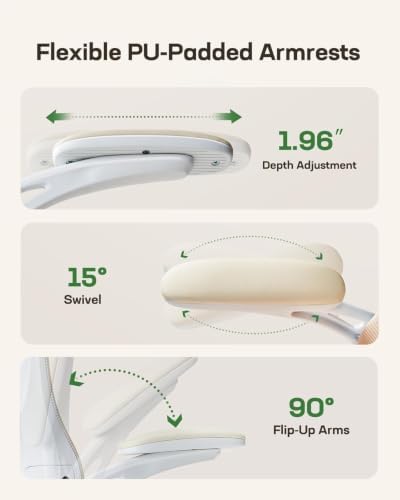 Marsail Ergonomic Office Chair with 3D Armrests, Pack of 4 - Image 6