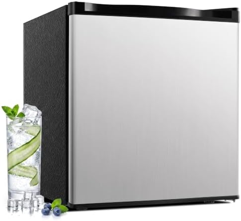 Feelfunn 1.7 Cu.Ft Small Refrigerator, Silver by Feelfunn