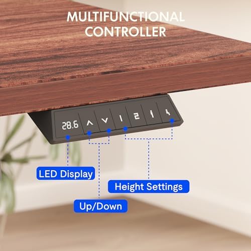FLEXISPOT EN2 55"x28" Standing Desk with Power Strip Bundle, Mahogany - Image 6