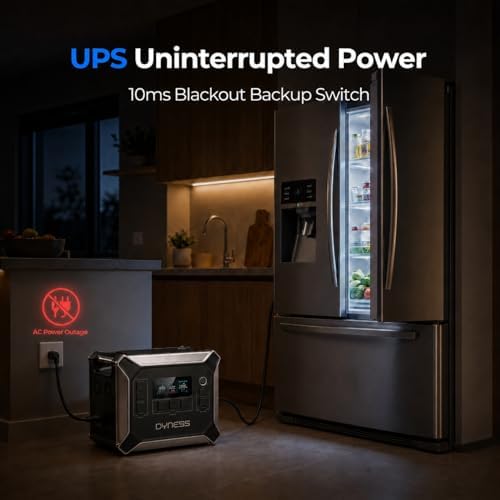 DYNESS 2048Wh Solar Generator with 2x100W Foldable Solar Panel, LiFePO4 Battery Backup 2400W AC (4800W Surge) Portable Power Station, Fast Charging for Home Backup, Camping, RV & Power Outage - Image 6