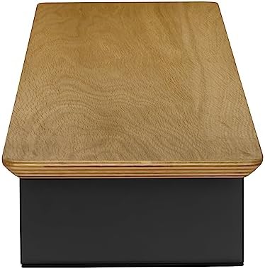 White Oak Wood Desk Shelf for Top of Desk 44 Inch Length Wood Monitor Riser with Middle Shelf - Image 6