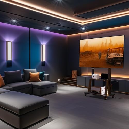 Rolling TV Stand with Power Outlet for 45 to 100 inch TV, - Image 7