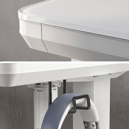 SHW 48-Inch Glass Electric Height Adjustable Standing Desk, White - Image 7