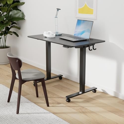 Cubiker Electric Standing Desk, 48 x 24 Stand up Desk Height Adjustable, Home Office Desk with Splice Board, Black - Image 2