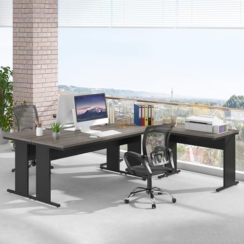 Tribesigns 83-Inch Large L Shaped Desk, Reversible Executive Office Desk, Modern Corner Computer Table Business Workstation for Home Office (Grey) - Image 7