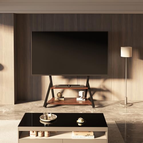Rolling TV Stand with 2-Tier Wood Shelf for 52-100 Inch TV - Image 6