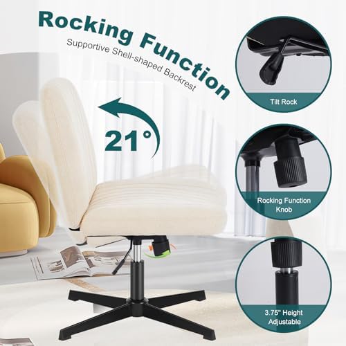 OLIXIS Criss Cross Chair, Vanity Chair, Home Office Desk - Image 6