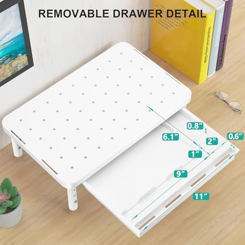 WALI Computer Monitor Stand with Storage, Monitor Riser 3 Height Adjustable - Image 7