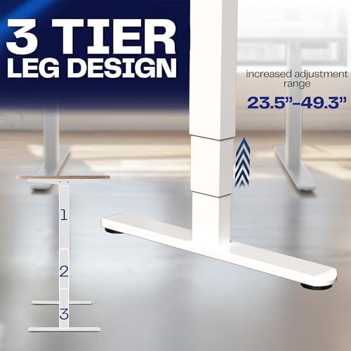 VIVO Electric Dual Motor Stand Up Desk Frame for 40 to 85 inch Table Tops, Frame Only, 3 Stage Height Adjustable DIY Workstation with Memory Controller, White, DESK-V103EW - Image 6