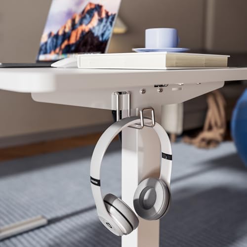 LongKe Electric Standing Desk Adjustable Height, 32x20 Inches Sit Stand up Desktop for Home Office, Ergonomic Rising Computer Table with Memory Preset, White - Image 6