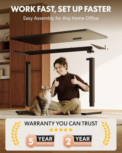 FLEXISPOT EN1 48"x24" One-Piece Standing Desk, Black (Black Frame) - Image 6