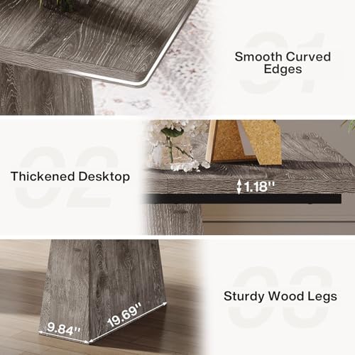 Tribesigns 63-Inch Executive Desk, Large Office Computer Desk with Double Pedestal, Modern Simple Workstations Writing Table Conference Table Business Furniture for Home Office, Grey - Image 6