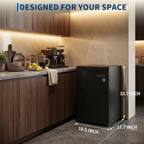 3.2 Cu. ft. Mini Refrigerator, Single-Door Compact Fridge with Freezer, with LED, Adjustable Shelves, for Dorm, Office, Bedroom, Kitchen, Bar - Image 7