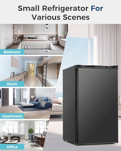 Feelfunn 3.2 Cu.Ft Mini Fridge with Freezer, Small Refrigerator, Black - Image 7