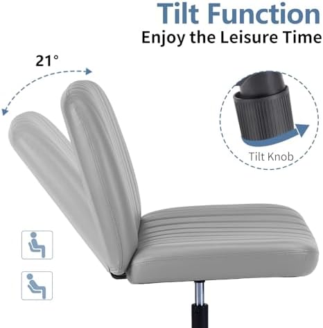 DUMOS Criss Cross Chair, Cross Legged Vanity Chair No Wheels, Home Office - Image 6