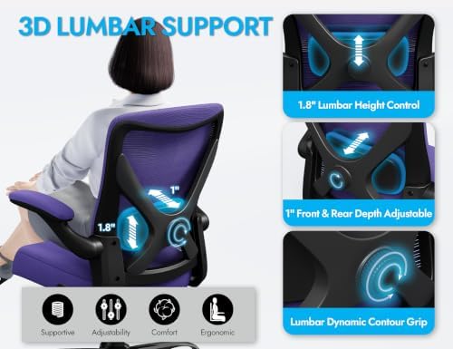 Ergalithic Office Chair: Mesh Ergonomic Desk Chair with 3D Lumbar & Swivel - Image 6