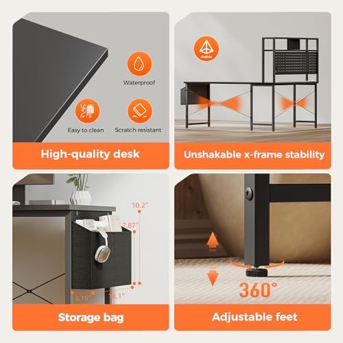 Mericonia 59 inch L Shaped Desk with Pegboard, Large Corner Gaming Desk - Image 7