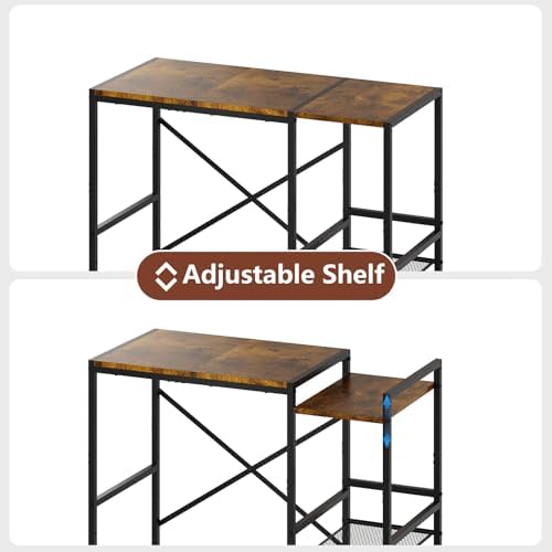 Mini Fridge Stand with Storage Shelves Dorm Microwave Stand Reversible - Image 6