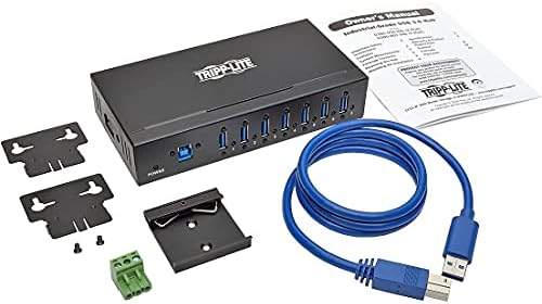 Tripp Lite 7-Port Industrial USB-A 3.0 SuperSpeed Hub with 15KV ESD Immunity, Metal Case, Mountable, USB Type-A (U360-007-IND), Black by TrippLite