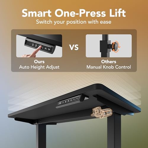 HUANUO 71x30 Inch Electric Standing Desk, Height Adjustable, Black - Image 6