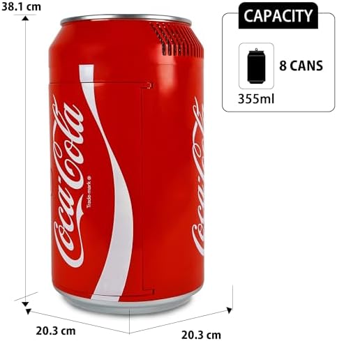 Koolatron Coca-Cola Portable 8 Can Thermoelectric Mini Fridge 5.4 L/ 5.7 Quarts Capacity, 12V DC/110V AC Cooler for home, cabin, beer, beverages, snacks, skincare, cosmetics, medication, Red CC06 - Image 7