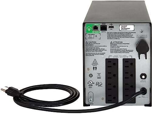 APC 1500VA Smart UPS with SmartConnect, SMC1500C Sinewave UPS Battery Backup, AVR, 120V, Line Interactive Uninterruptible Power Supply with Ethernet Cable, Wire Ties & Cleaning Kit - Image 5
