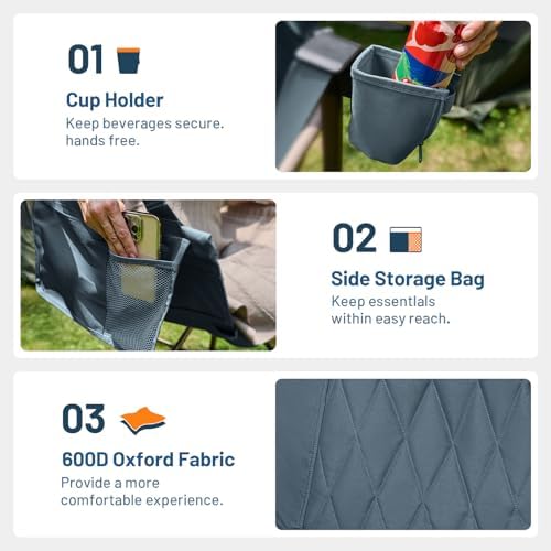 TIMBER RIDGE Hammock Camping Chair, Portable Oversized Swinging Camp Chairs - Image 6