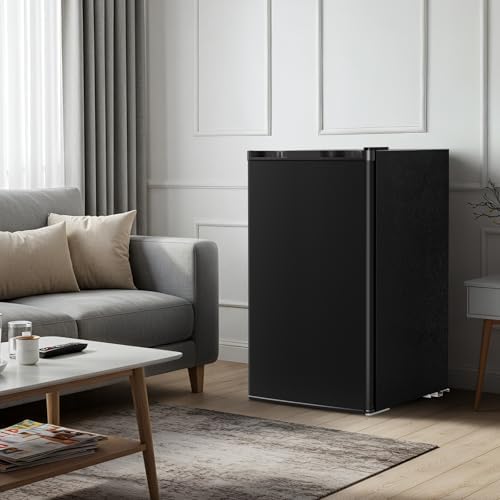 Antarctic Star 3.2 Cu.Ft.Compact Refrigerator with Freezer, Mini Fridge Single Door with Adjustable Thermostat,Removable Glass Shelves for Apartment,Dorm,Office,Kitchen,BLACK - Image 7