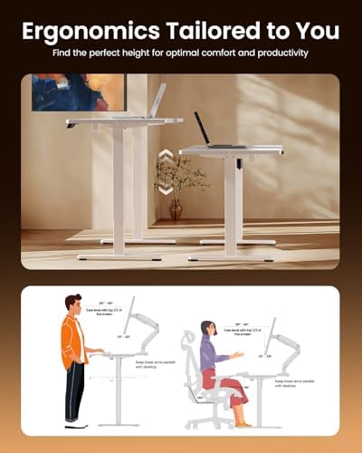 ErGear Height Adjustable Electric Standing Desk, 71 x 30 Inches Sit Stand up Desk, Memory Computer Home Office Desk, White - Image 6