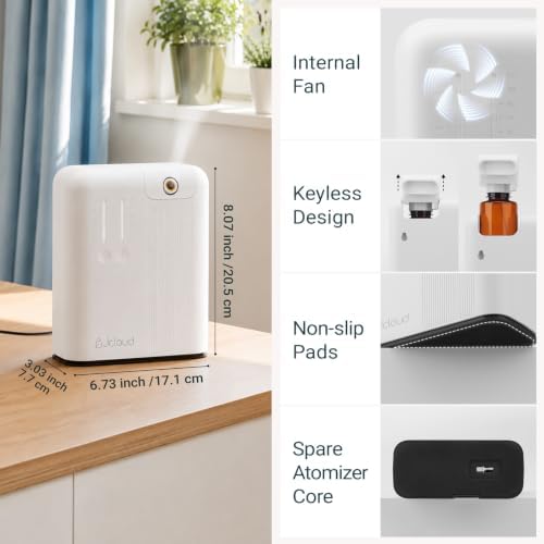 JCLOUD Waterless Essential Oil Diffuser 300 mL, Up to 1500 Ft², White - Image 7