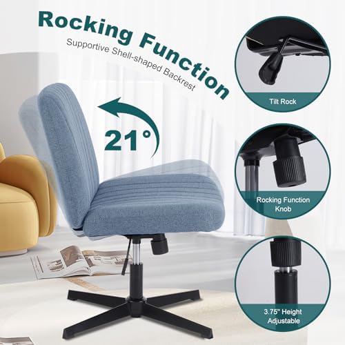 OLIXIS Criss Cross Chair, Vanity Chair, Home Office Desk - Image 6