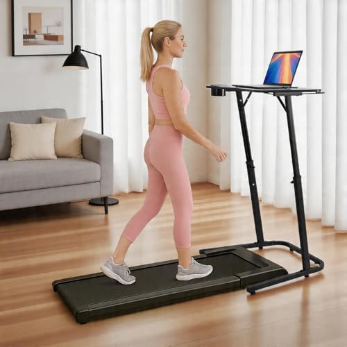 Stepwaver Treadmill Desk, Small Standing Desk for Walking Pad, 30-47 Inch Adjustable Height Walking Pad Stand for Treadmill, Portable Standing Table for Bike - Black - Image 7