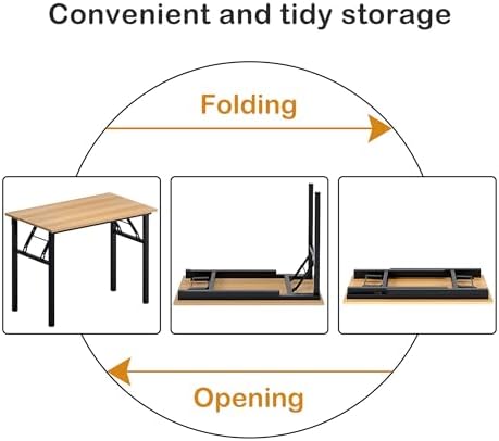 Need Office Computer Desk 39.3 Inch Sturdy Folding Laptop Table Teak - Image 6