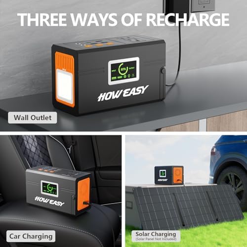 HOWEASY Portable Power Station 127W,Solar Generator(Solar Panel Optional) - Image 6