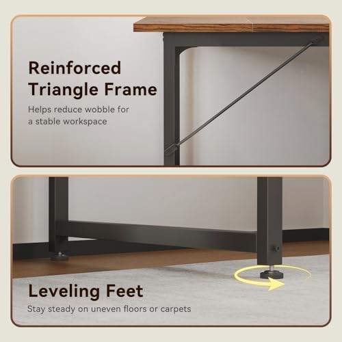 Coleshome 79 Inch Computer Desk with Power Outlet - Image 6