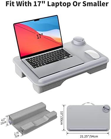 SAIJI Laptop Lap Desk with External Monitor Holder Fits Up to 17" Laptops - Image 6