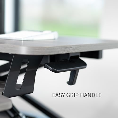 VIVO Gray 32 in Standing Desk Converter with Monitor Stand, DESK-V000K-M2G - Image 6
